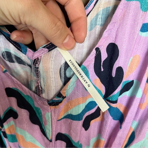 Anthropologie Maeve Cut Out Botanical Maxi Dress Floral Boho Beachy Womens L - Picture 7 of 7